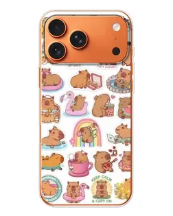 Чехол для Apple iPhone 18 Pro Max с картинкой «Капибары набор»
