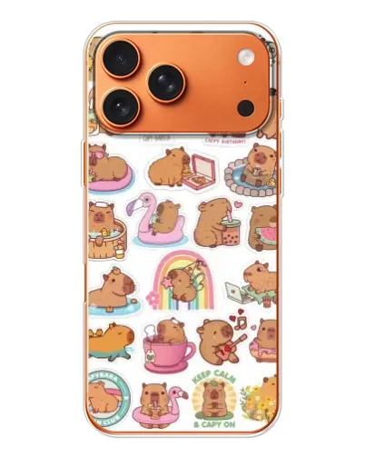 Чехол для Apple iPhone 18 Pro Max с картинкой «Капибары набор»