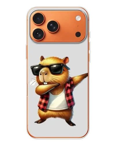 Чехол для Apple iPhone 18 Pro Max с картинкой «Капибара рэпер даб»