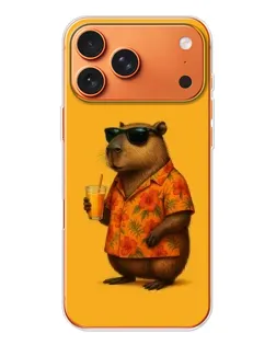 Чехол для Apple iPhone 18 Pro Max с картинкой «Капибара на отдыхе»