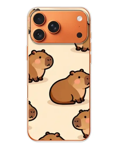 Чехол для Apple iPhone 18 Pro Max с картинкой «Паттерн милых капибар»