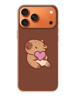 Чехол для Apple iPhone 18 Pro Max с картинкой «Капибара с сердцем»