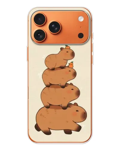 Чехол для Apple iPhone 18 Pro Max с картинкой «Башня из капибар»