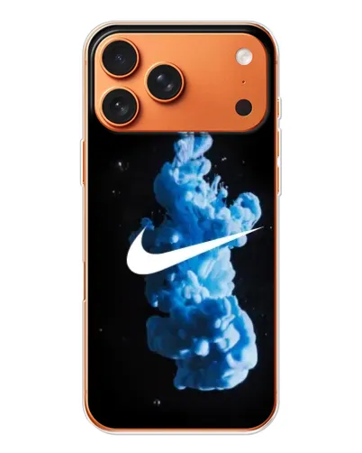 Чехол для Apple iPhone 18 Pro с картинкой «Nike и синий дым»