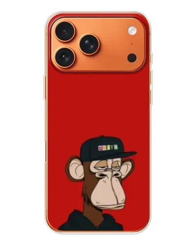 Чехол для Apple iPhone 18 Pro с картинкой «Bored Ape — красный фон»