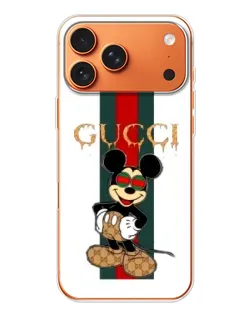 Чохол для Apple iPhone 18 Pro з картинкою «Міккі Маус Gucci — смуги»