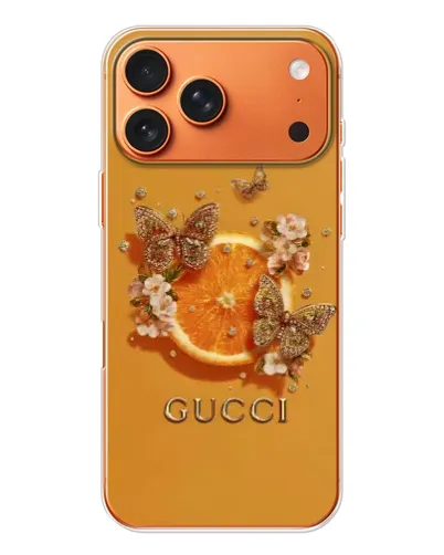 Чохол для Apple iPhone 18 Pro з картинкою «Gucci — золоті метелики» Чохол для Apple iPhone 18 Pro з картинкою «Gucci — золоті метелики»