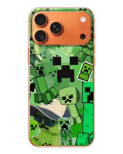 Чехол для Apple iPhone 18 Pro с картинкой «Криперы Minecraft»