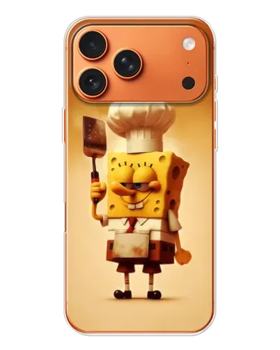Чехол для Apple iPhone 18 Pro с картинкой «Губка Боб повар»