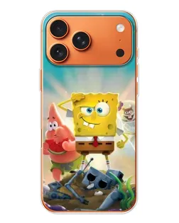 Чехол для Apple iPhone 18 Pro с картинкой «Спанч Боб победитель»