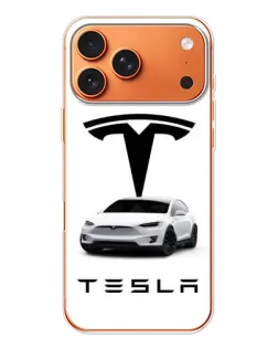 Чохол для Apple iPhone 18 Pro з картинкою «Tesla White Style»