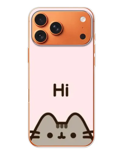 Чехол для Apple iPhone 18 Pro с картинкой «Пушин говорит Hi»