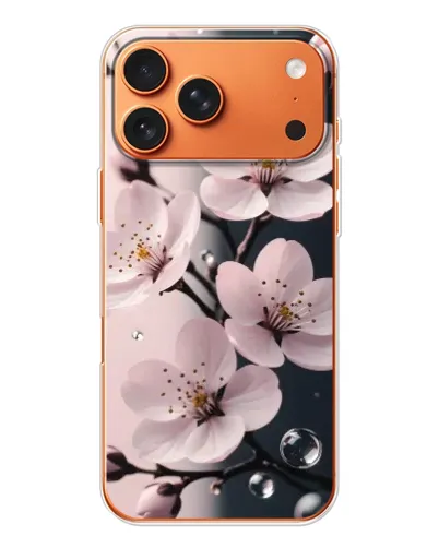 Чохол для Apple iPhone 18 Pro з картинкою «Ніжня сакура та краплі» Чохол для Apple iPhone 18 Pro з картинкою «Ніжня сакура та краплі»
