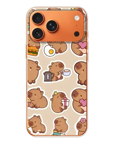 Чехол для Apple iPhone 18 Pro с картинкой «Капибары паттерн»