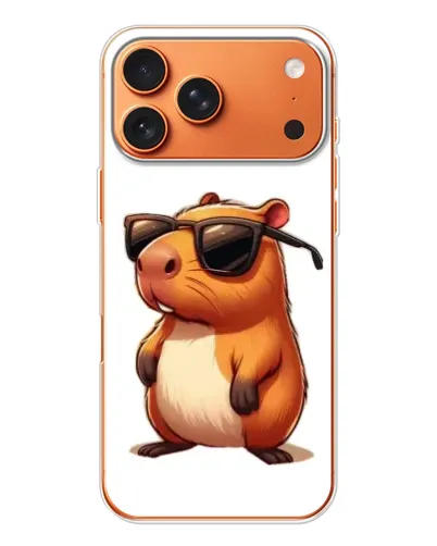 Чехол для Apple iPhone 18 Pro с картинкой «Капибара в очках»