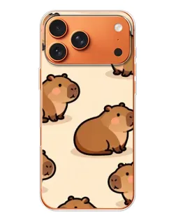 Чохол для Apple iPhone 18 Pro з картинкою «Паттерн милих капібар»