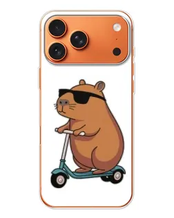 Чохол для Apple iPhone 18 Pro з картинкою «Капібара на самокаті»