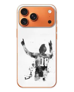 Чехол для Apple iPhone 18 Pro с картинкой «Черно-белый силуэт Месси» Чехол для Apple iPhone 18 Pro с картинкой «Черно-белый силуэт Месси»