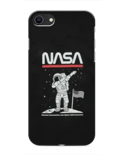 Чехол для iPhone 8 с картинкой «NASA — шагаем по Луне»