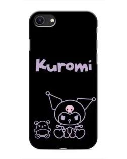 Чехол для iPhone 8 с картинкой «Kuromi — черный минимализм»