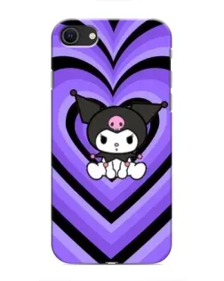 Чехол для iPhone 8 с картинкой «Kuromi и фиолетовые сердца»