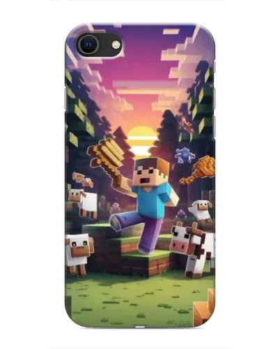 Чехол для iPhone 8 с картинкой «Стив на ферме»