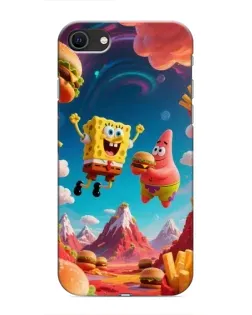 Чехол для iPhone 8 с картинкой «Космический фастфуд»