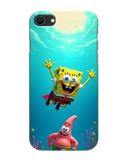 Чехол для iPhone 8 с картинкой «Спанч Боб под водой»