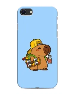 Чехол для iPhone 8 с картинкой «Капибара на скейте»