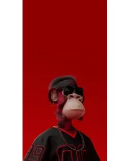 Чехол для Apple с картинкой «Bored Ape в красном»