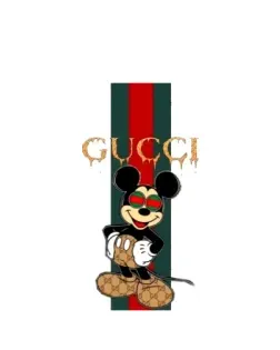 Чехол для Apple с картинкой «Микки Маус Gucci — полосы»