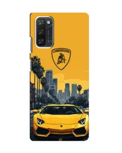 Чохол для Blackview A100 з картинкою «Жовтий Lamborghini місто»