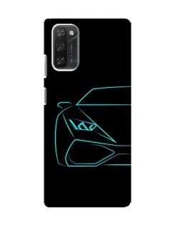 Чохол для Blackview A100 з картинкою «Блакитний силует Lamborghini»