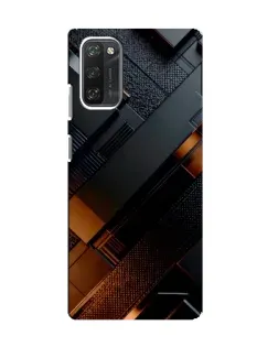 Чохол для Blackview A100 з картинкою «Чорні геометричні блоки»
