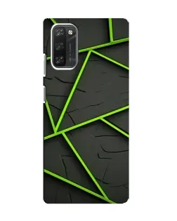 Чохол для Blackview A100 з картинкою «Зелені геометричні лінії»