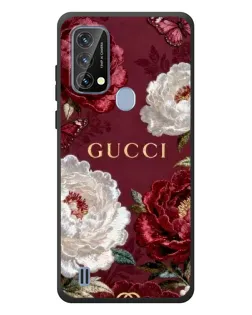 Чехол для Blackview A50 с картинкой «Gucci — бордовые розы»
