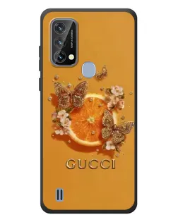Чехол для Blackview A50 с картинкой «Gucci — золотые бабочки»