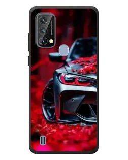 Чехол для Blackview A50 с картинкой «Спортивная BMW и цветы»