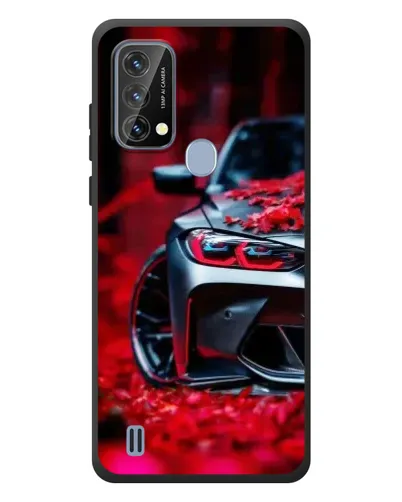 Чехол для Blackview A50 с картинкой «Спортивная BMW и цветы»