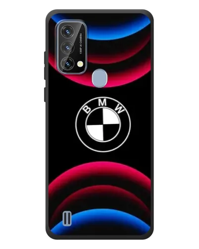 Чехол для Blackview A50 с картинкой «Логотип BMW и неоновые дуги»