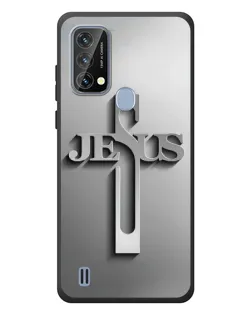 Чехол для Blackview A50 с картинкой «Металлический крест Jesus»
