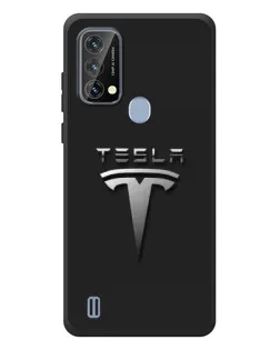 Чехол для Blackview A50 с картинкой «Стальной логотип Tesla»