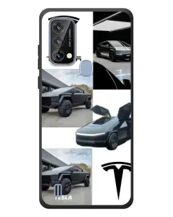 Чехол для Blackview A50 с картинкой «Коллаж Cybertruck Tesla»