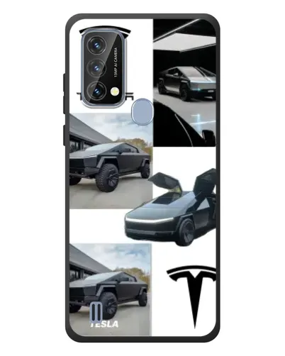 Чехол для Blackview A50 с картинкой «Коллаж Cybertruck Tesla»