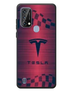 Чехол для Blackview A50 с картинкой «Тесла красный карбон»