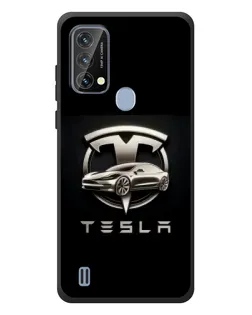 Чехол для Blackview A50 с картинкой «Tesla — серебристое авто»