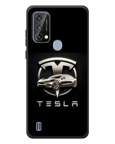 Чехол для Blackview A50 с картинкой «Tesla — серебристое авто»