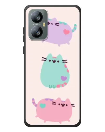 Чохол для Blackview A52 Pro з картинкою «Pusheen тріо»