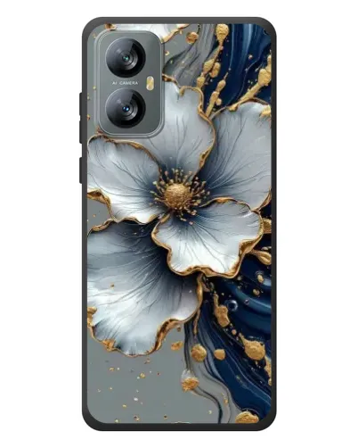 Чохол для Blackview A52 Pro з картинкою «Біла квітка та золотий флюїд» Чохол для Blackview A52 Pro з картинкою «Біла квітка та золотий флюїд»