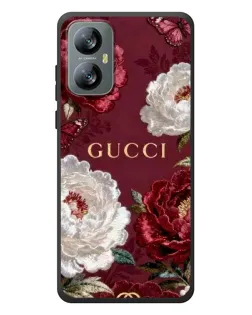 Чехол для Blackview A52 с картинкой «Gucci — бордовые розы»